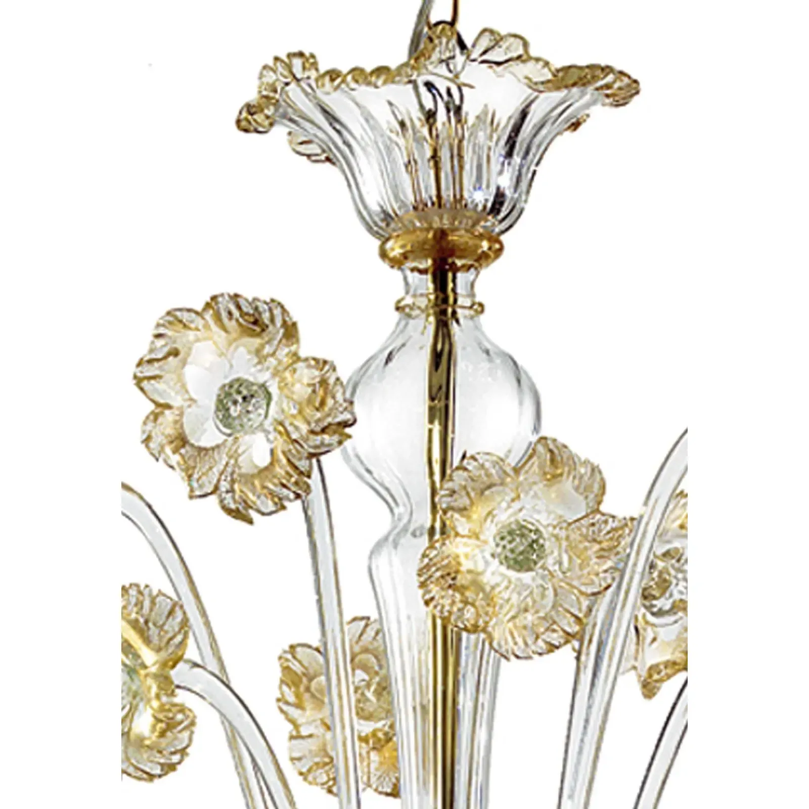 Elegant Romantic Murano Glass Chandelier With Floral Accents photo 8509.0
