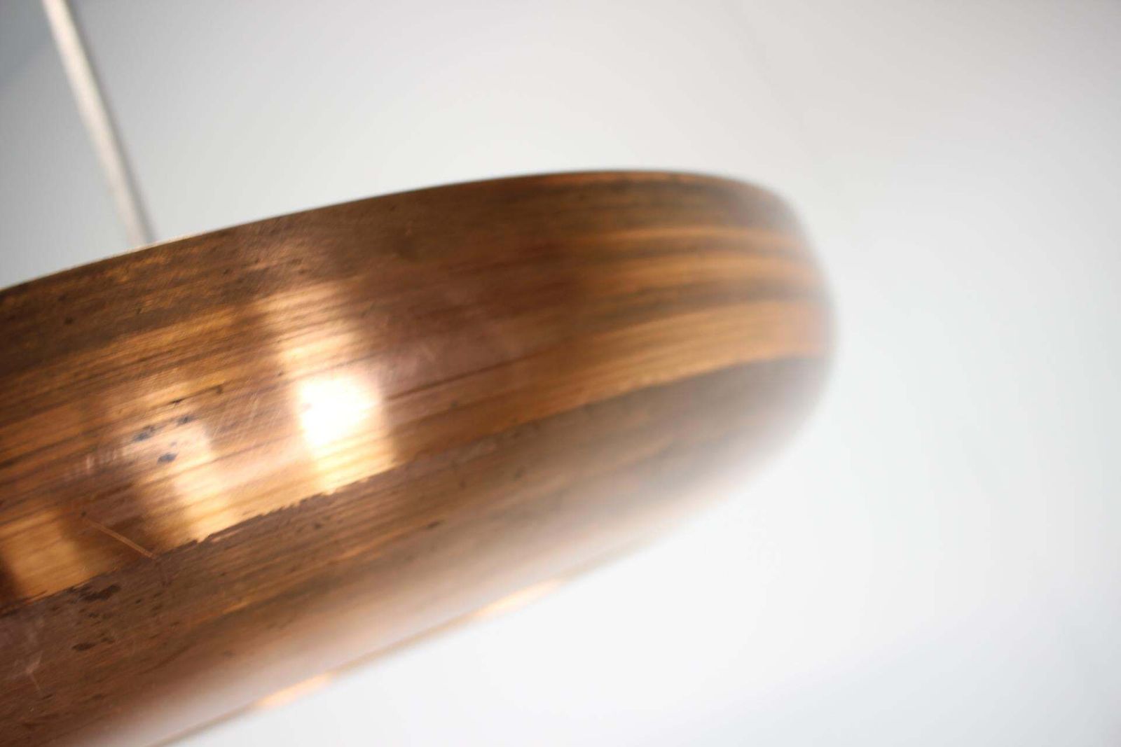 Grote art deco koperen UFO-hanglamp, Tsjecho-Slowakije, jaren 1930 photo vintage