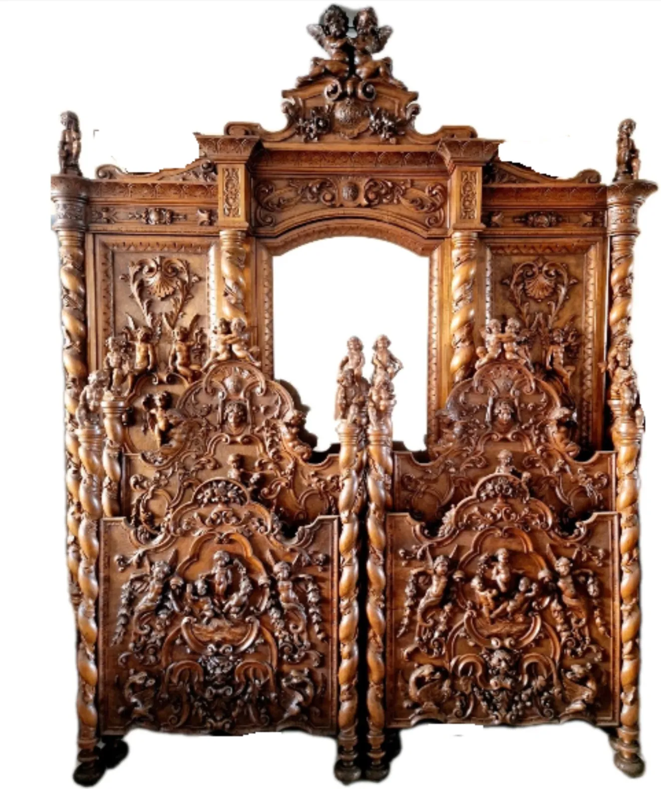 Antique Italian Renaissance Bedroom Set Attr Luigi Frullini 19th Century Chateau