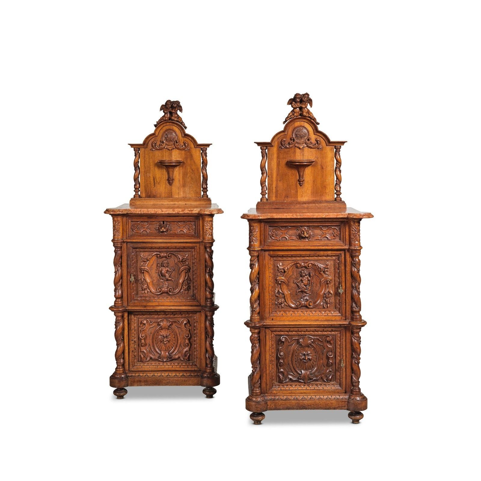 photo for sale Antique Italian Renaissance Bedroom Set Attr Luigi Frullini 19th Century Chateau