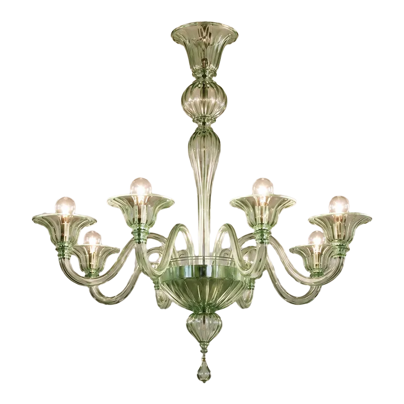 Contemporary Modern Elegant "Rigadin" Murano Glass Chandelier By Simoeng, Italy