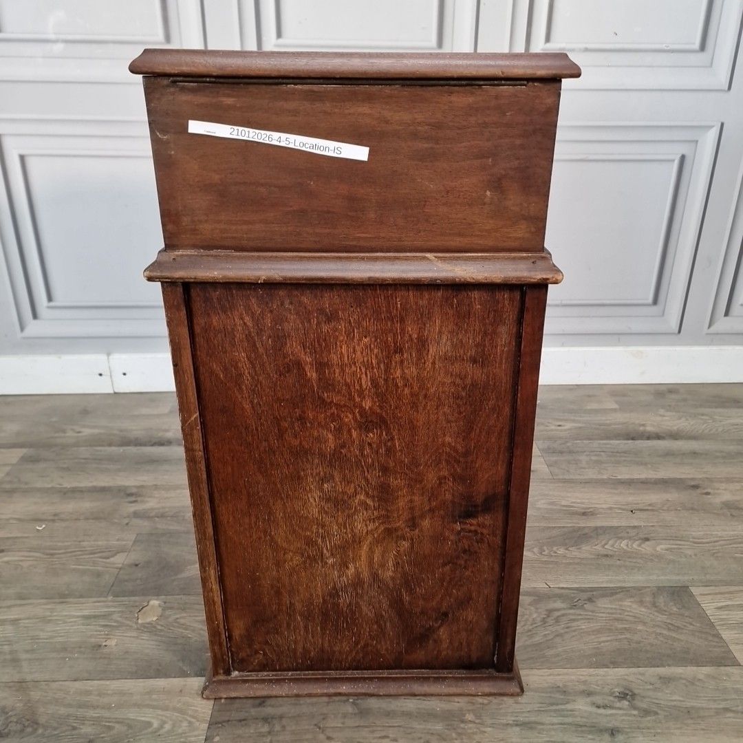 photo vintage Antique Edwardian Coal Purdonium Cabinet Scuttle Wooden Mahogany Bedside Table