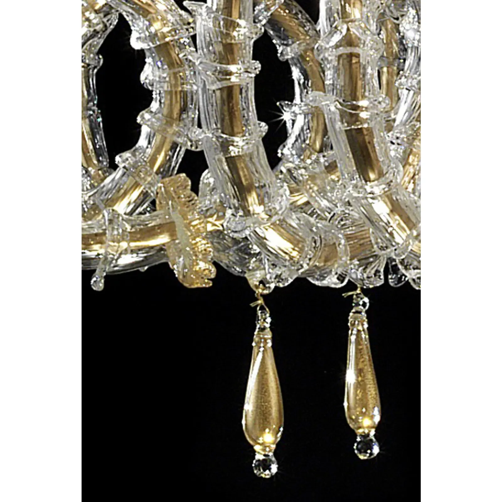 Handcrafted Imperial Venetian Murano Glass Ca’ Rezzonico Chandelier With Gold Details photo 36902.0