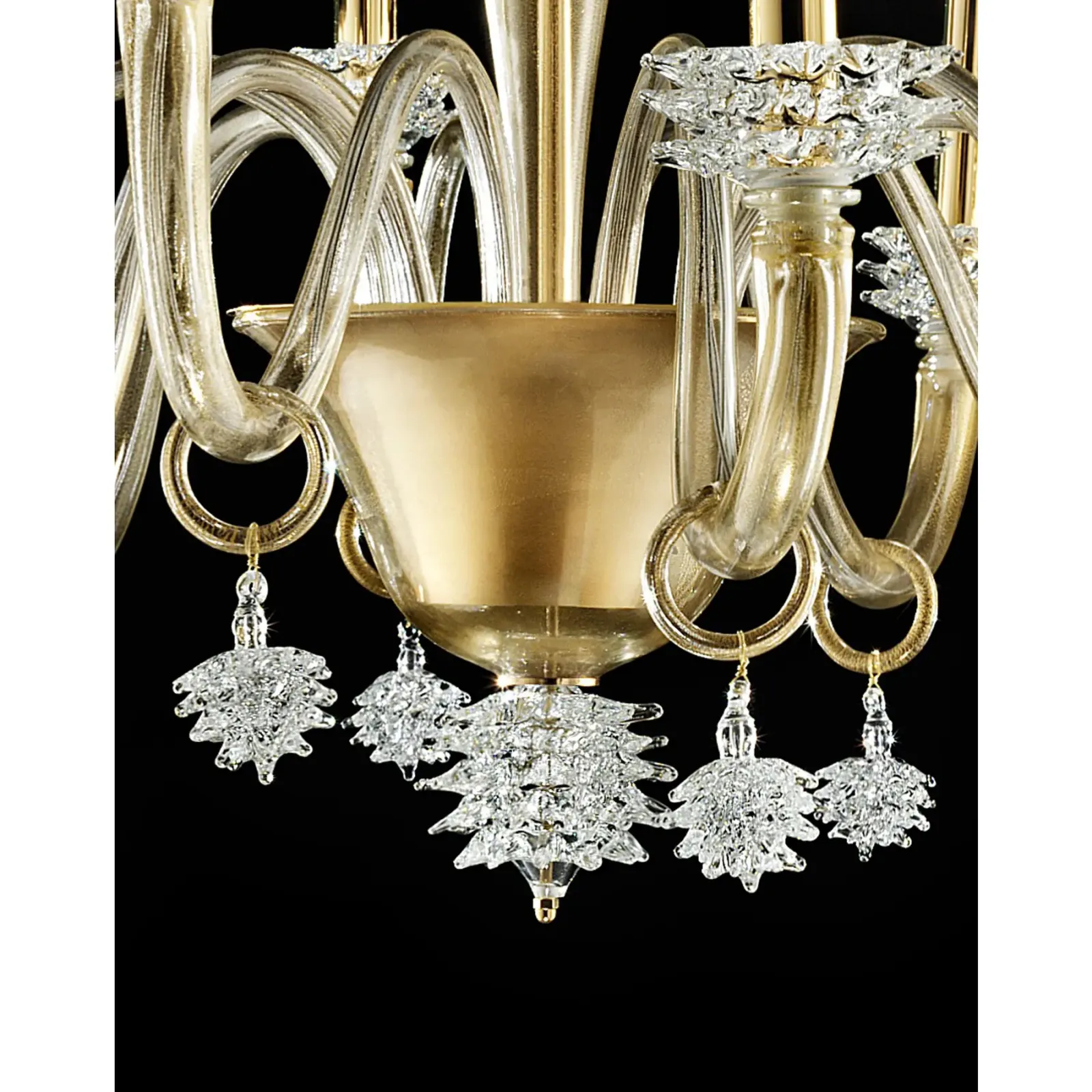 Modern Venetian “Rostrato” Murano Glass Chandelier photo Lighting