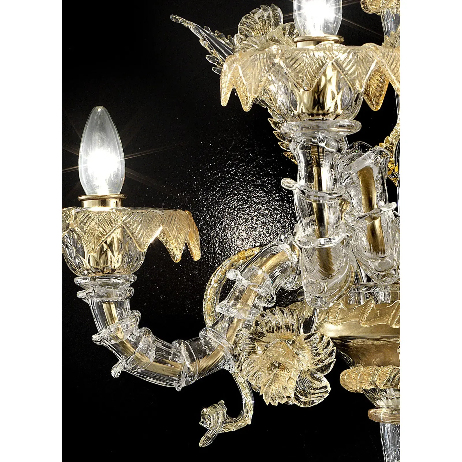 Italian Murano Glass Ca’ Rezzonico – Handcrafted Gold Floral Motif Design photo 7955.0
