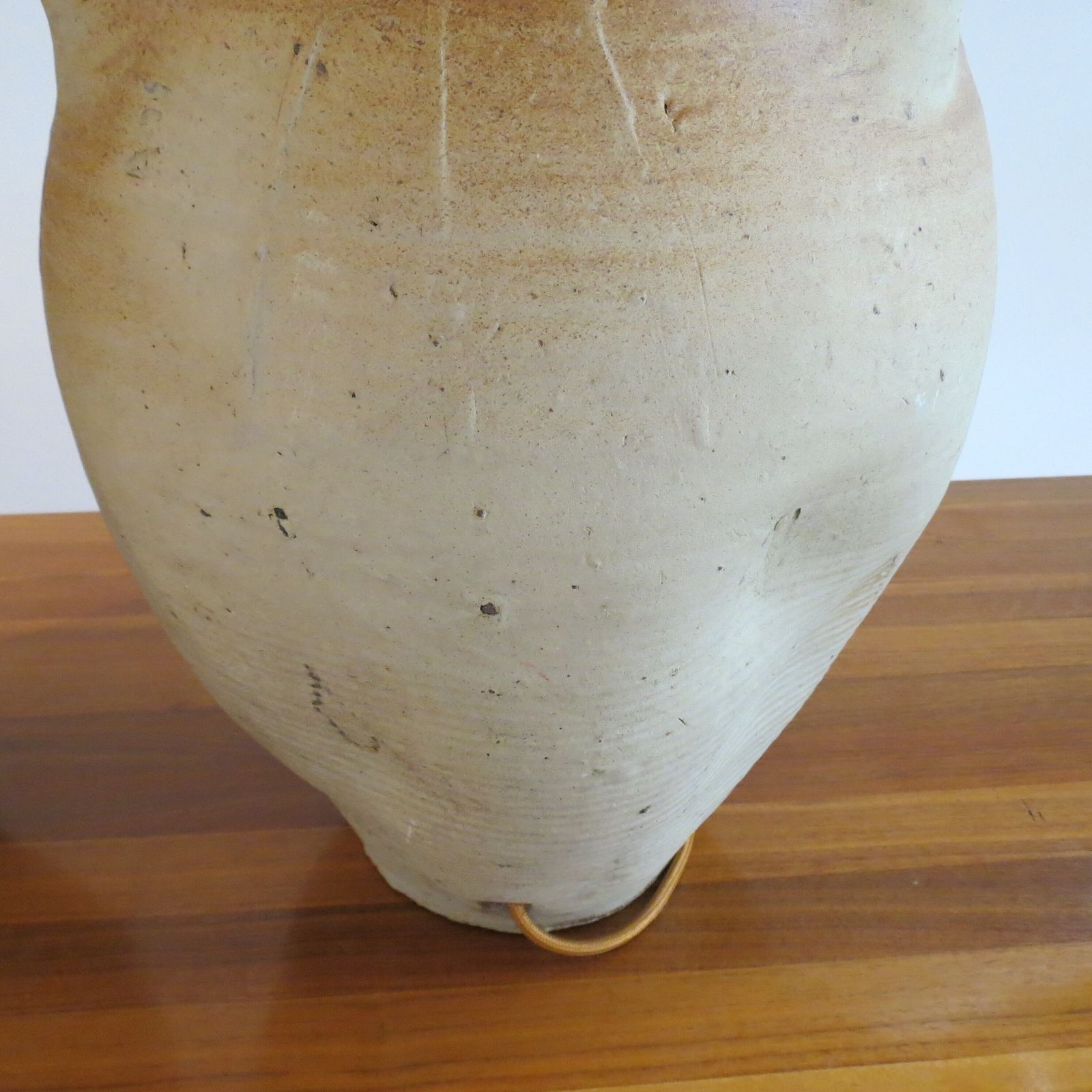 995.0 Pair Of Very Large Pottery Olive Oil Jar Table Lamps photo