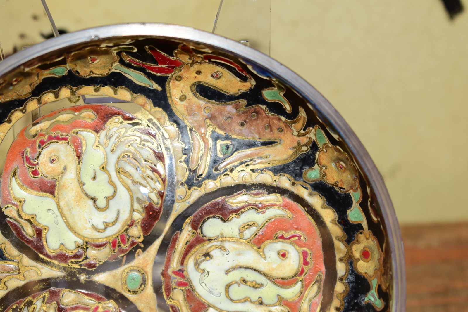 Mudejar Style Hand Painted Decorative Glass Dish By José Cire Royo C.1960 photo Home Decor