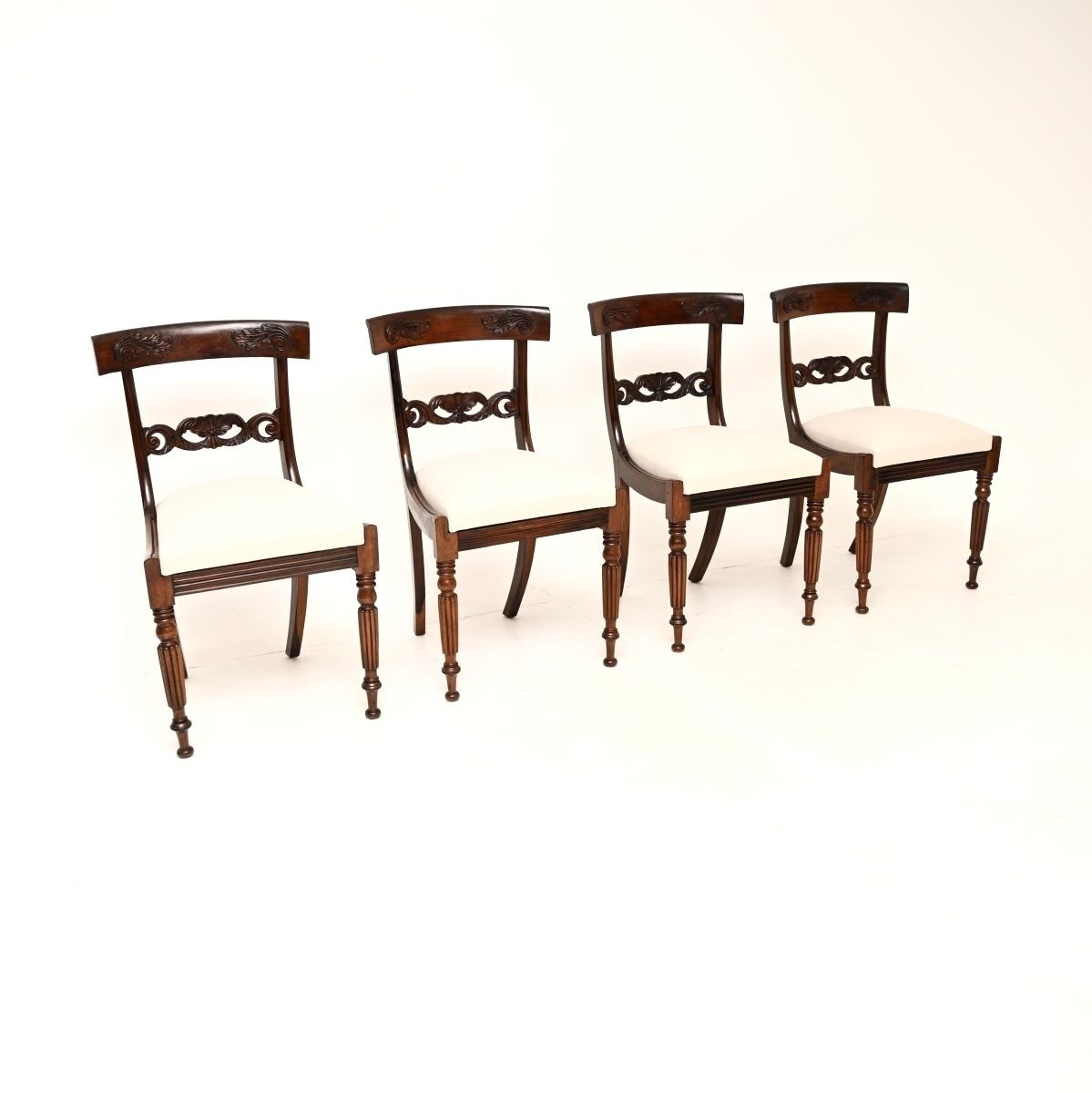Set Of Four Antique Regency Period Rosewood Dining Chairs photo furniture