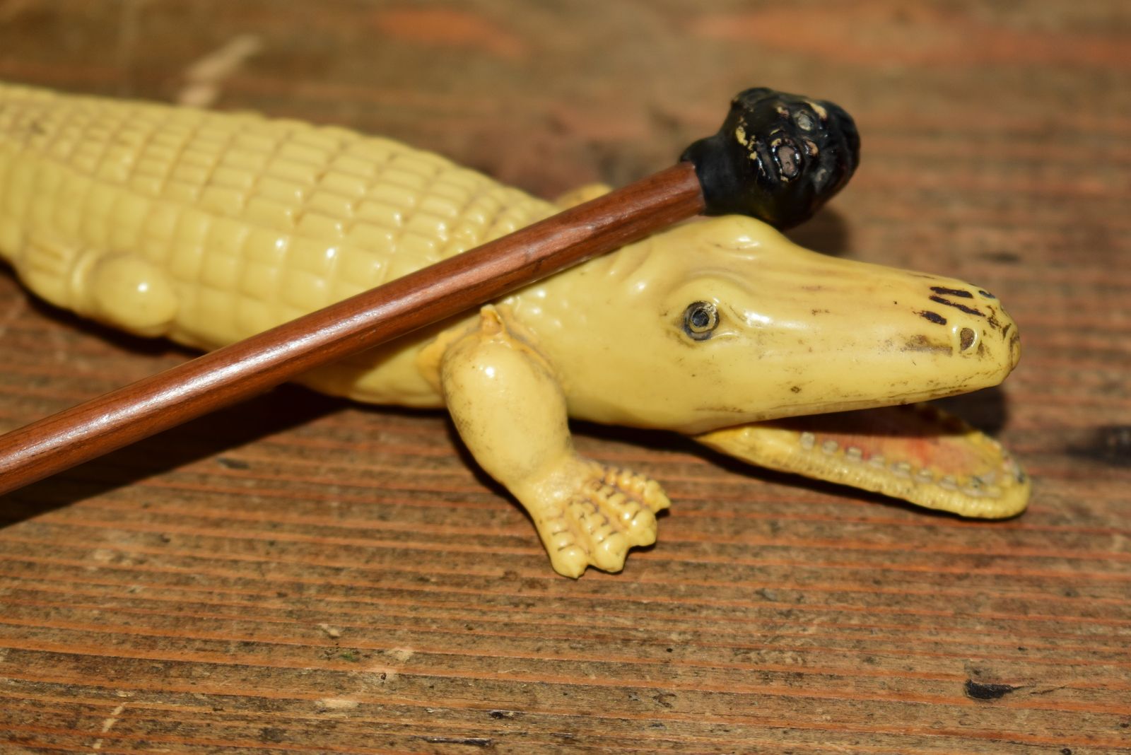 photo for sale Rare 1920s Celluloid Alligator Letter Opener & Pencil Holder Set