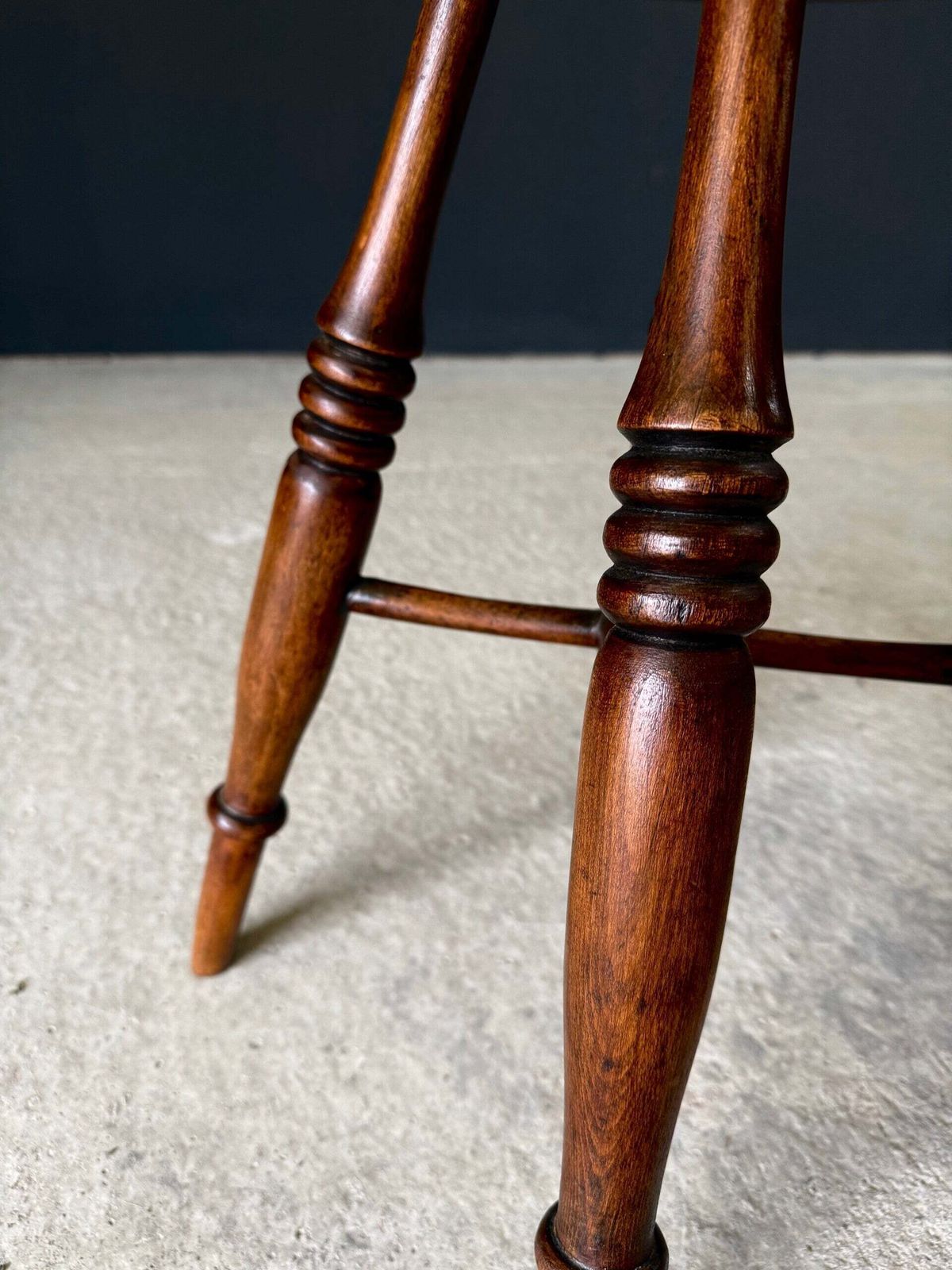 French Provincial Design Turned Stool, 1940's photo vintage