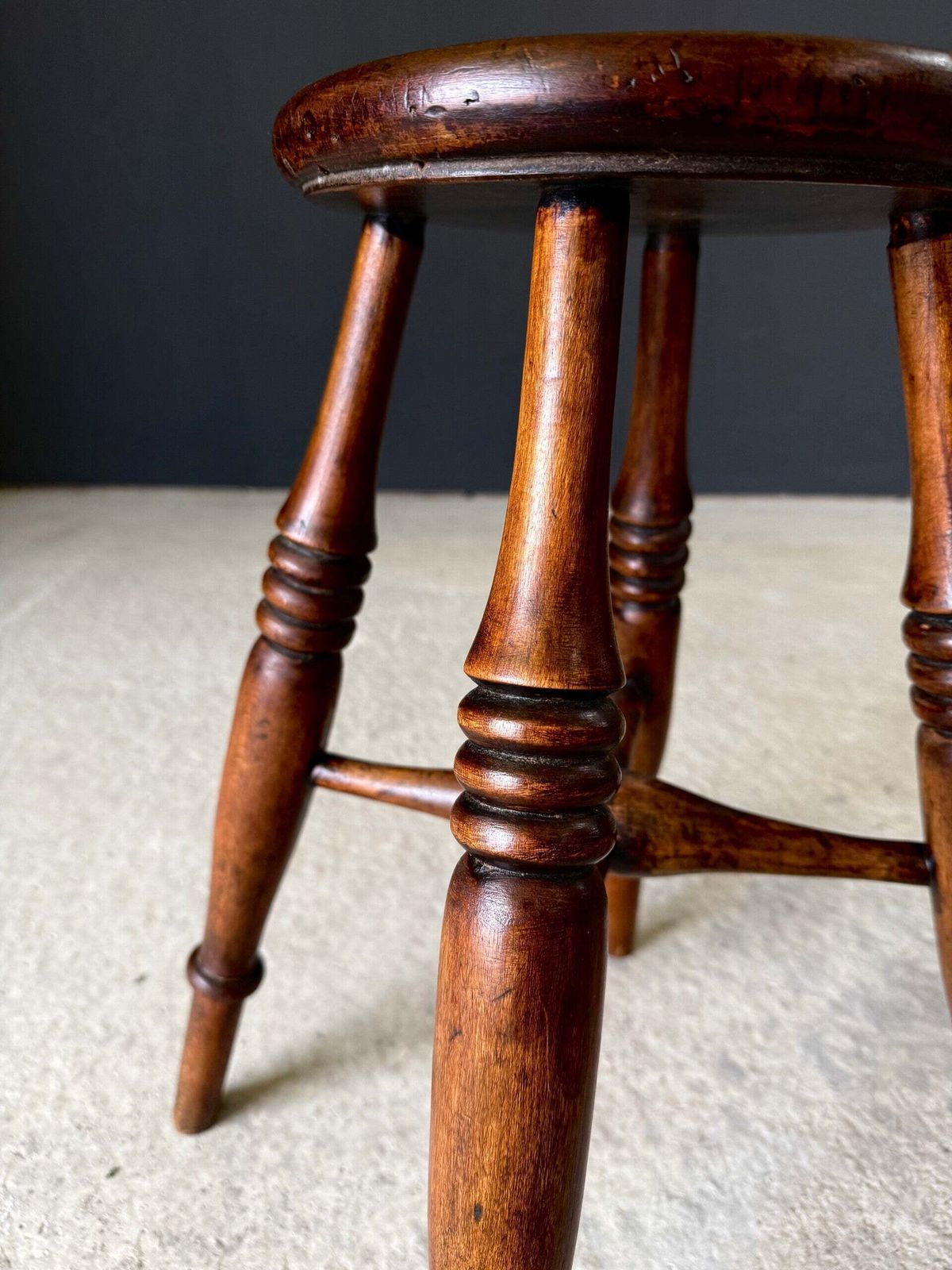 photo vinterior French Provincial Design Turned Stool, 1940's