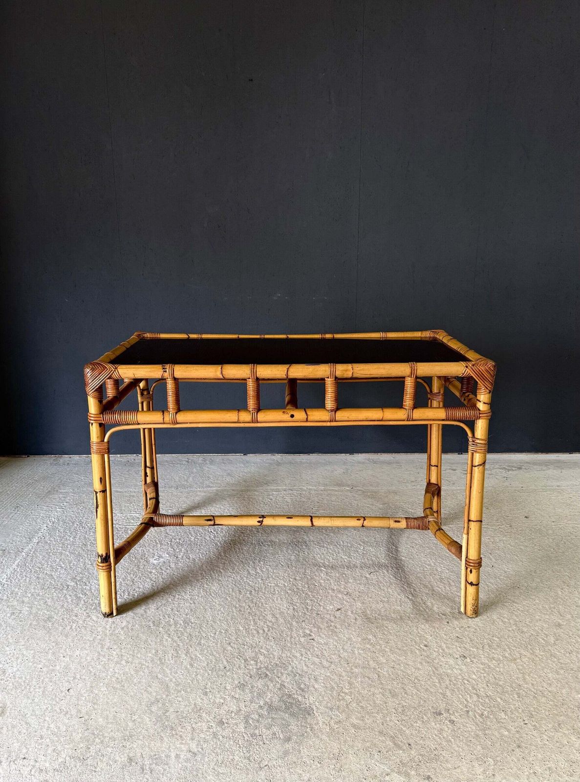 Boho Design Bamboo Console Side Table, jaren 1960, Italië photo Meubels