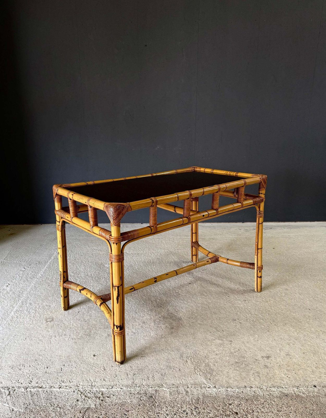 Boho Design Bamboo Console Side Table, 1960's Italy photo 1400.0