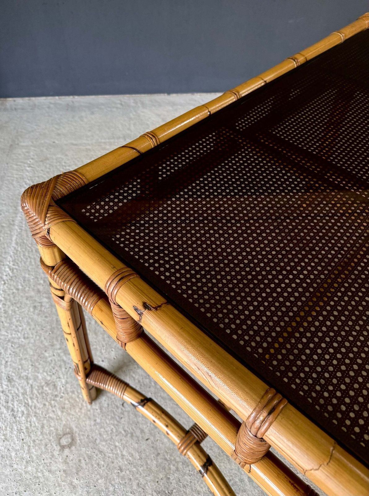 photo vinterior Boho Design Bamboo Console Side Table, jaren 1960, Italië