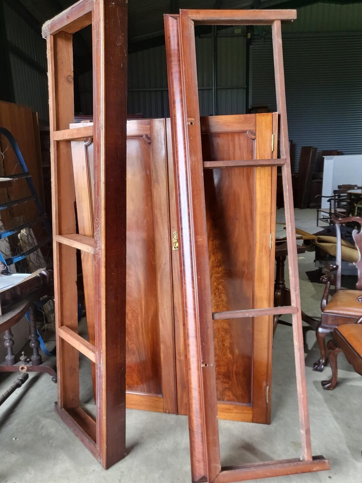 photo buy Antique 4 Door Mahogany Breakdown Wardrobe Bedroom