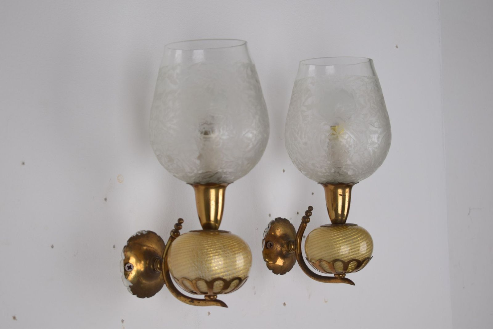 Vintage Wall Lamps From Barovier & Toso, 1940s, Set Of 2 photo Lighting