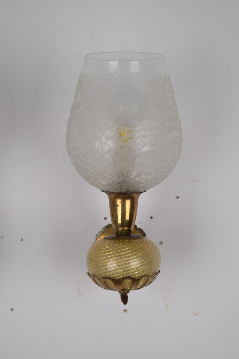 photo furniture Vintage Wall Lamps From Barovier & Toso, 1940s, Set Of 2