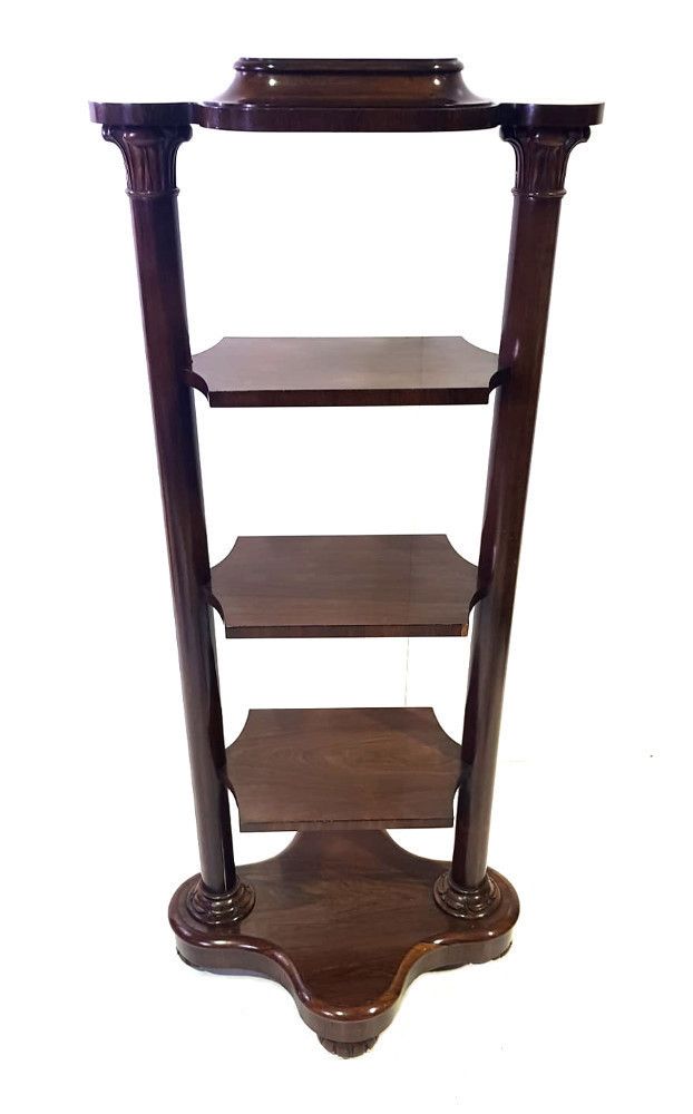 Very Unusual William IV Rosewood 4 Tier What Not Book Stand