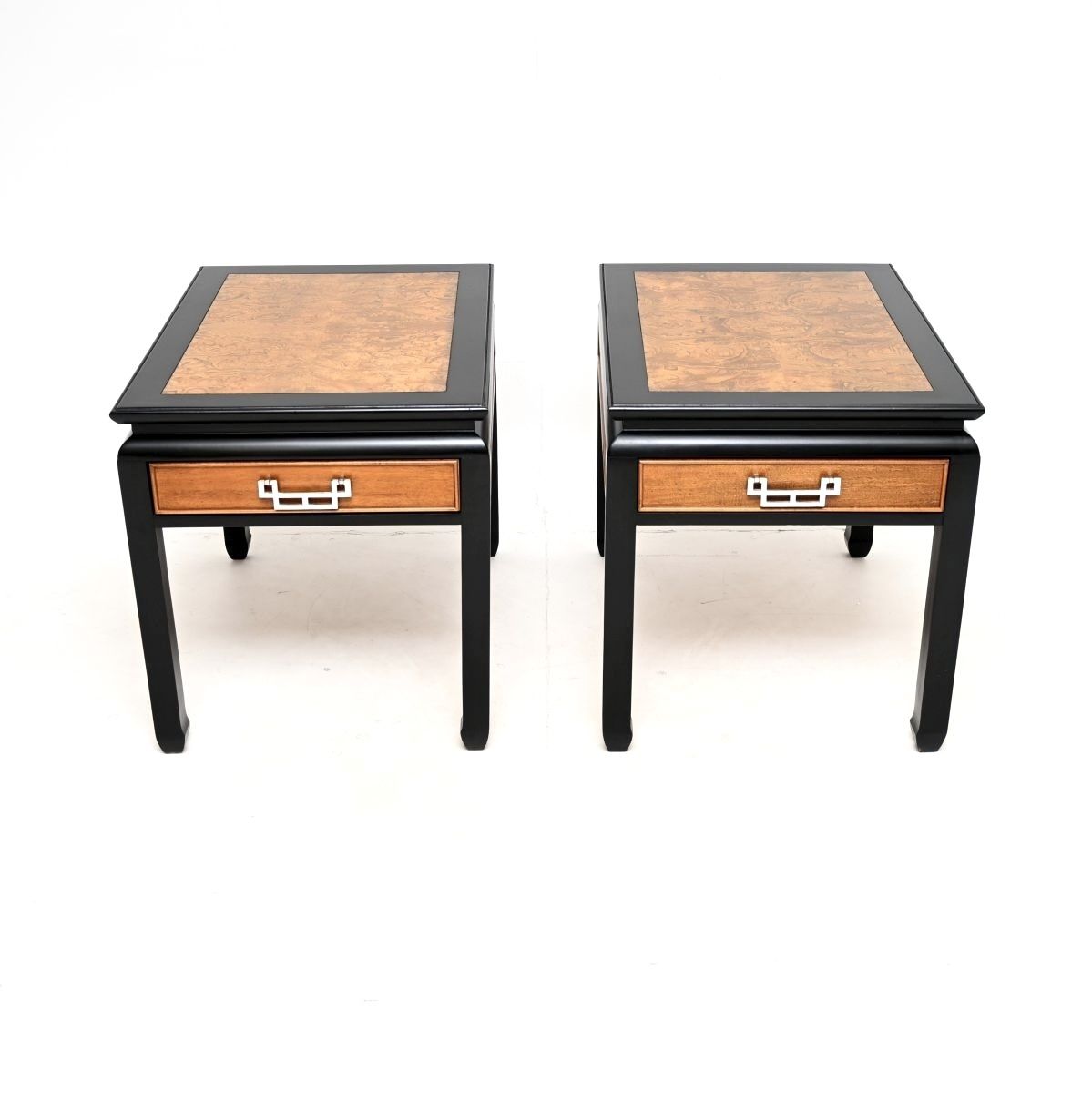 Pair Of Vintage Burr Elm Side Tables By Raymond Sobota photo furniture