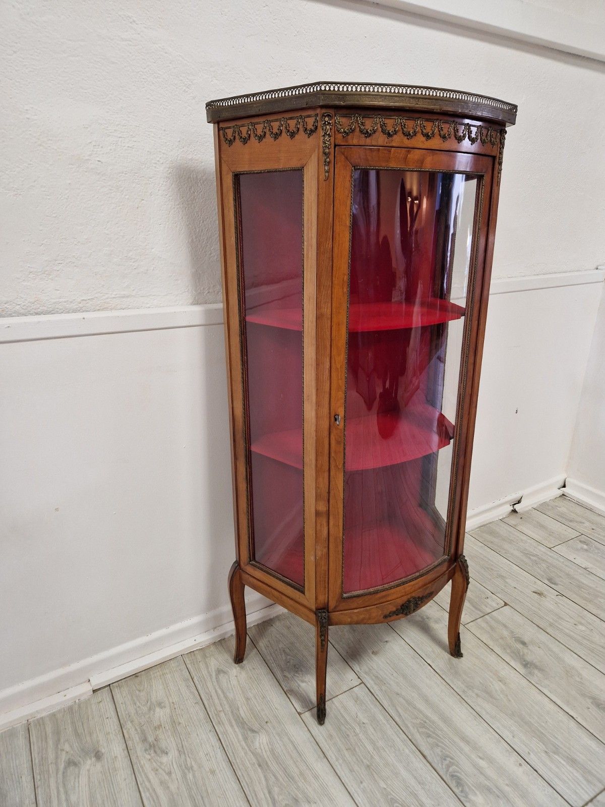 photo furniture Antique French Louis XVI Style Vitrine Chateau China Cabinet