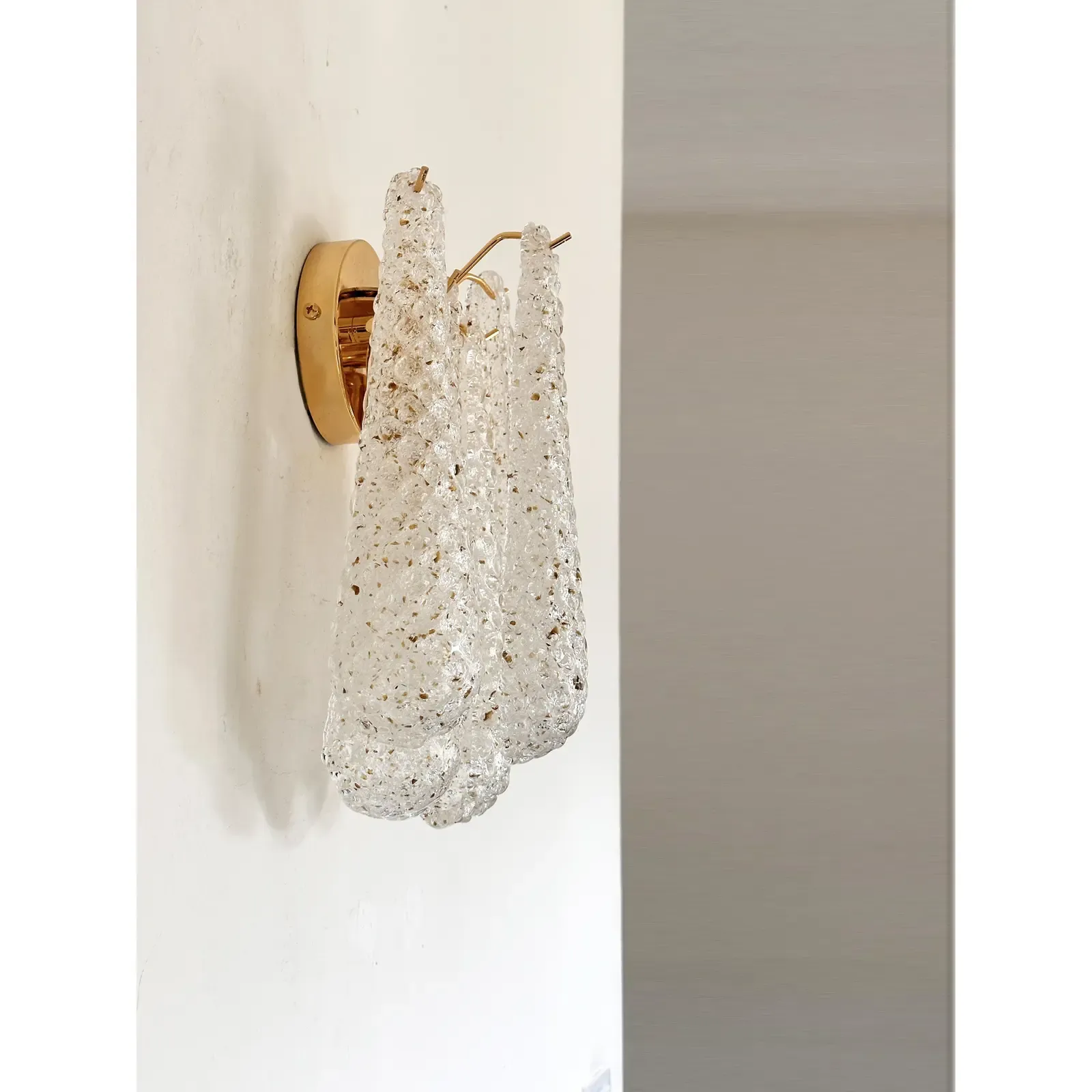 Contemporary Gold Murano Glass “Conchiglie” Wall Sconce Lot Of 4 photo furniture