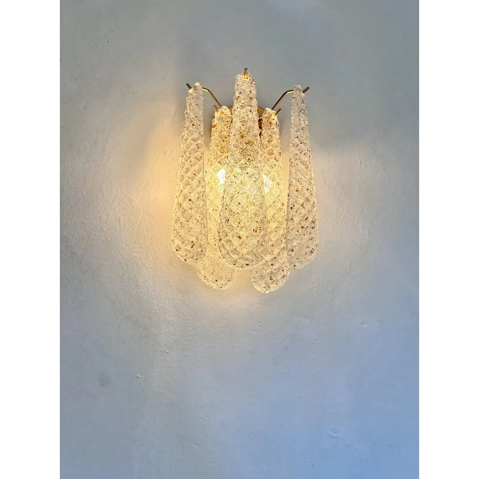 photo for sale Contemporary Gold Murano Glass “Conchiglie” Wall Sconce Lot Of 4