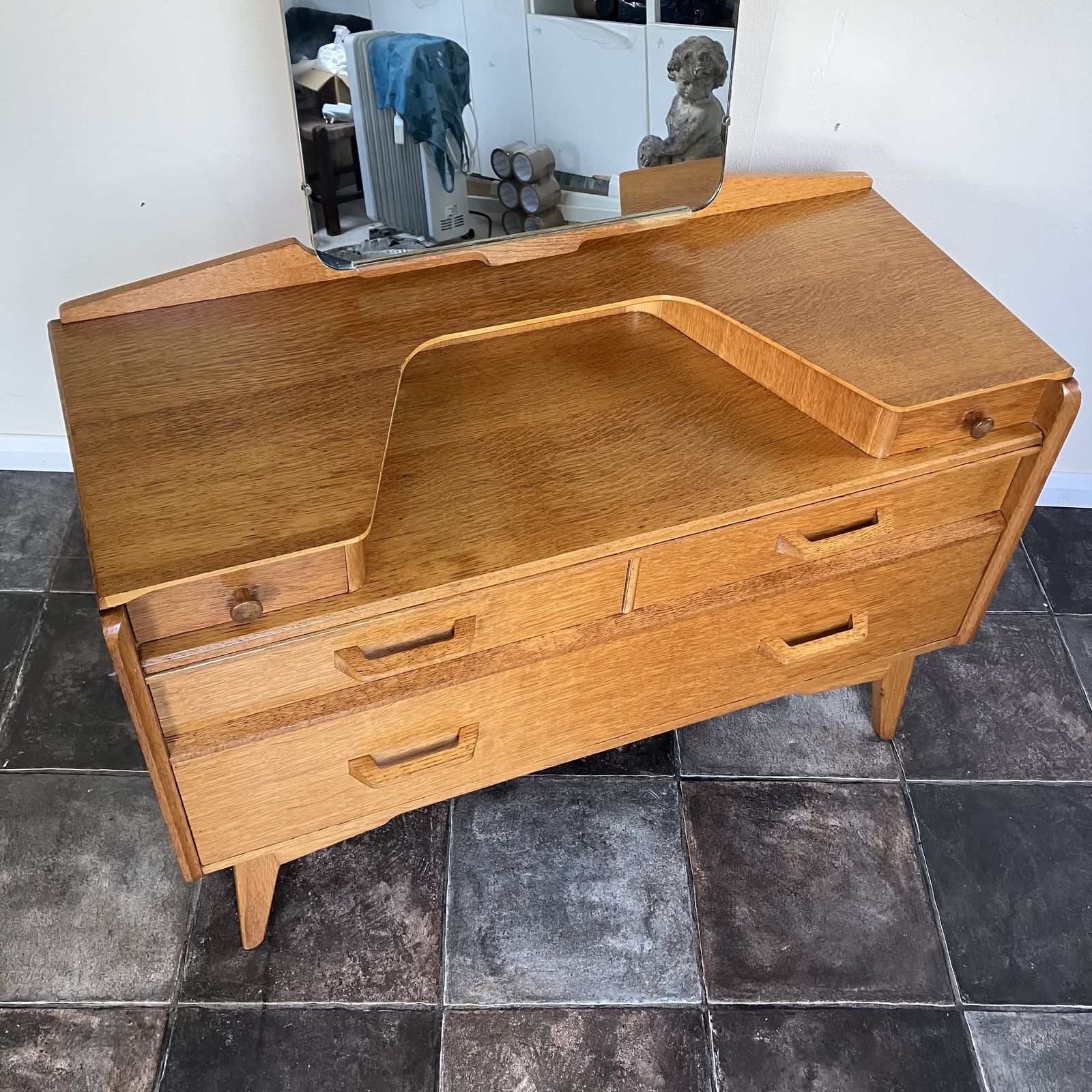 photo buy Refurbished 1950's Mid Century Modern E Gomme G Plan Oak Brandon Dressing Table; Danish Style
