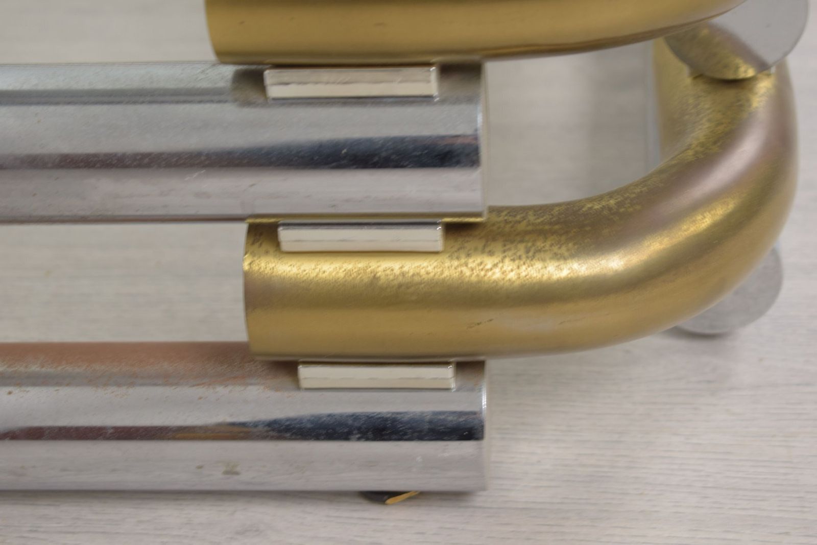 photo furniture Brass And Steel Coffee Table, Italy, 1970