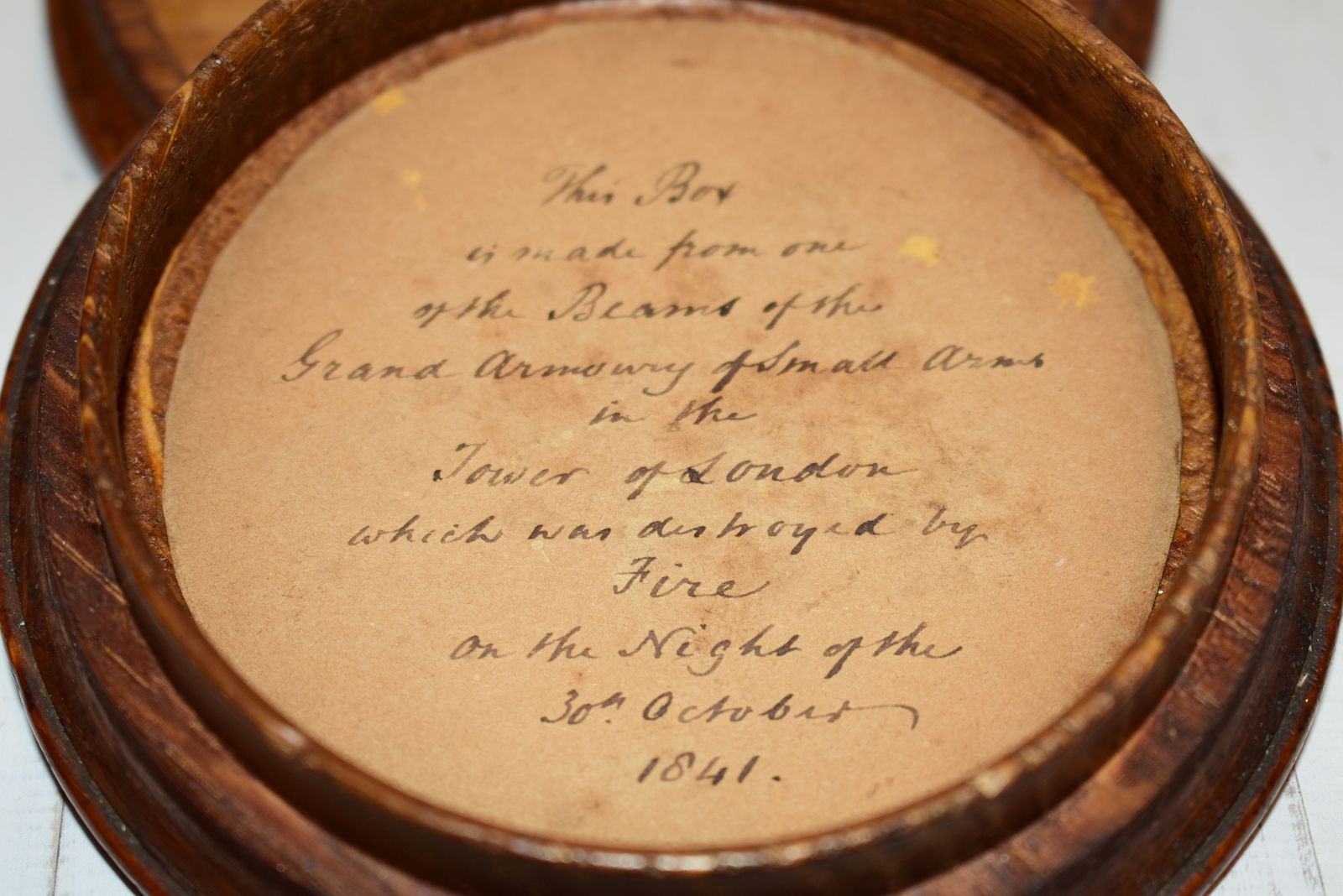 Museum Grade 1841 Tower Of London Fire Relic Oak Treen Box With Unique Provenance photo buy