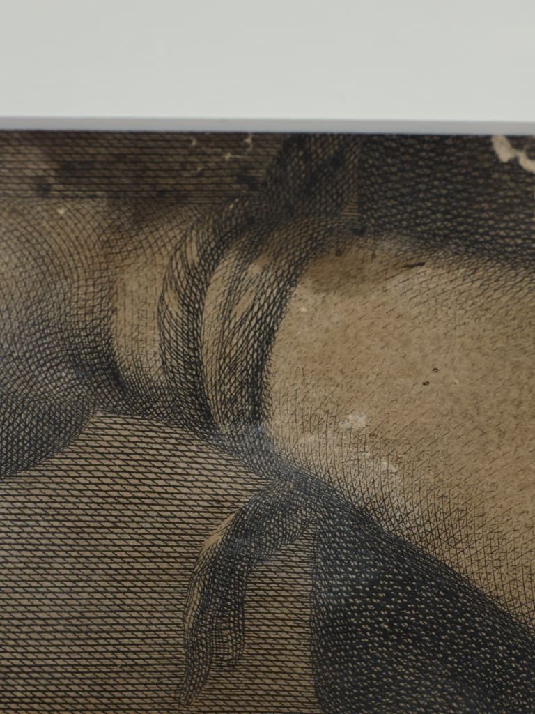 A Rare 17th Century Engraving: Saint Sebastian On "Chain Laid" Paper photo vinterior