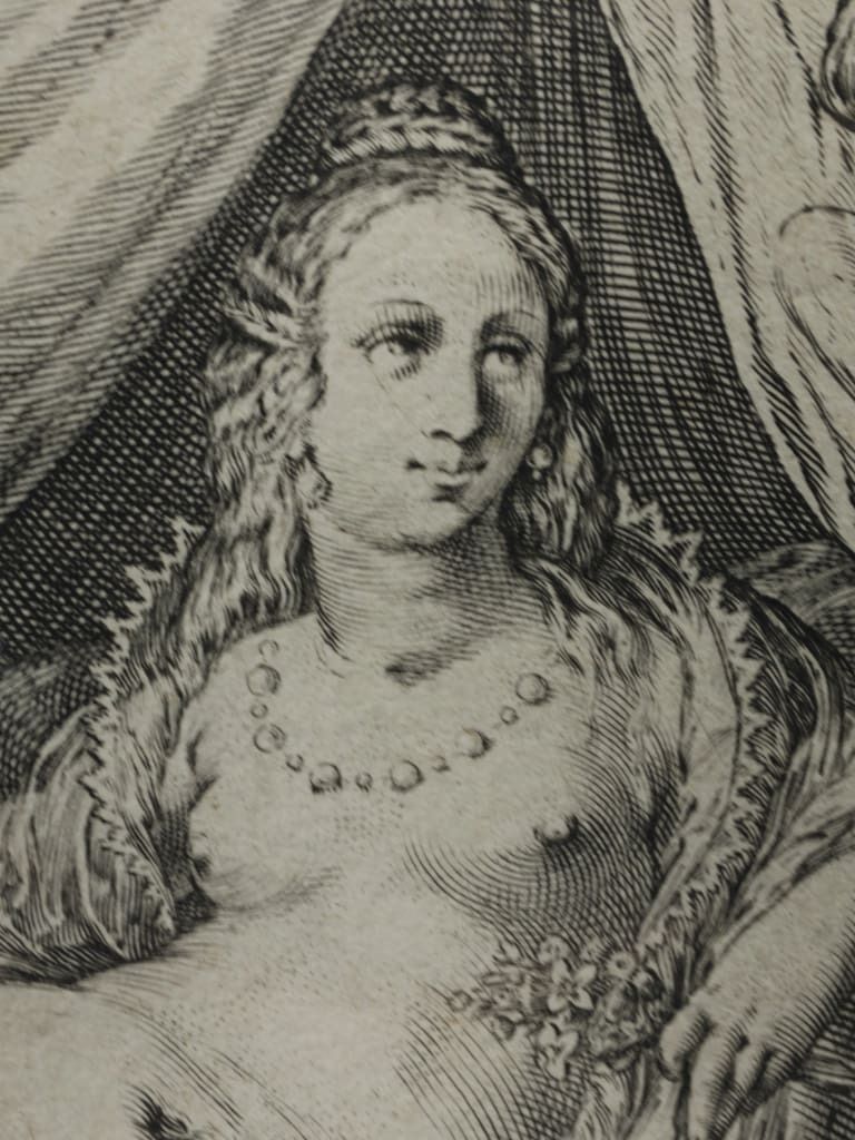17th Century Mannerist Engraving: Venus & Cupid By Jan Saenredam (After Goltzius) photo furniture