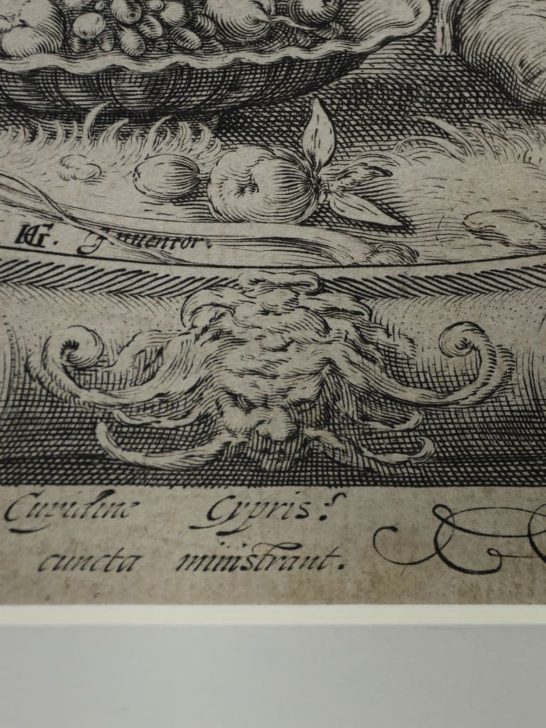 photo furniture 17th Century Mannerist Engraving: Venus & Cupid By Jan Saenredam (After Goltzius)