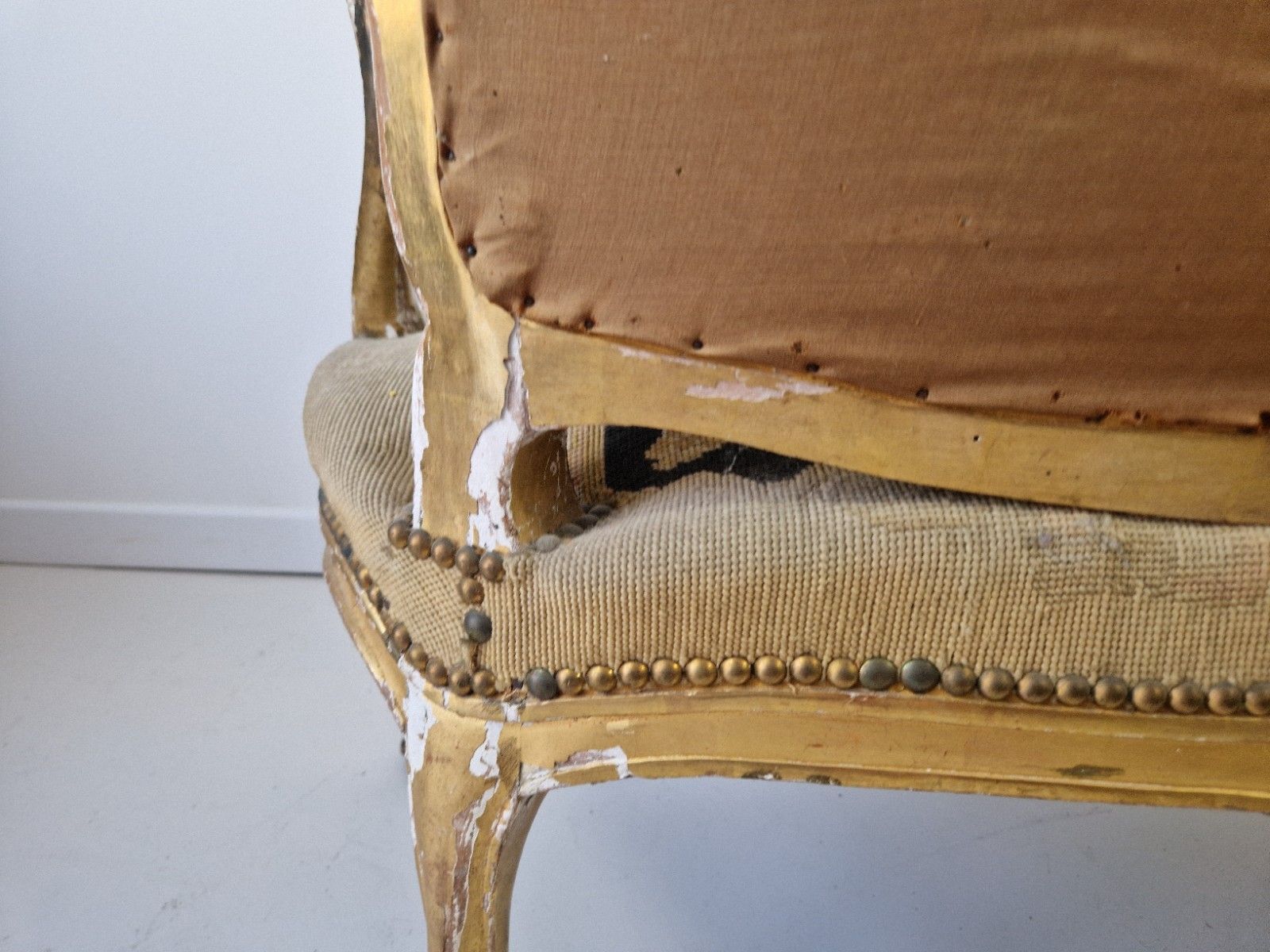 Antique French Sofa Louis XV Style With Tapestry Chateau Furniture photo for sale