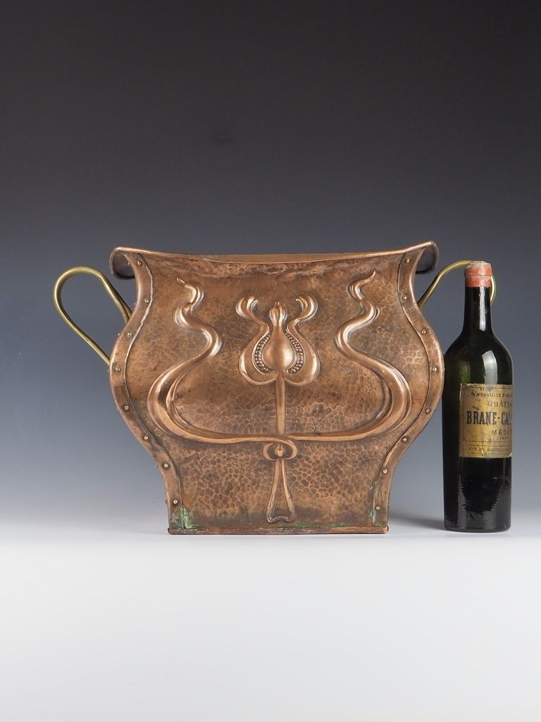 Art Nouveau Copper Planter / Jardinere / Fireside Bucket photo Home Decor