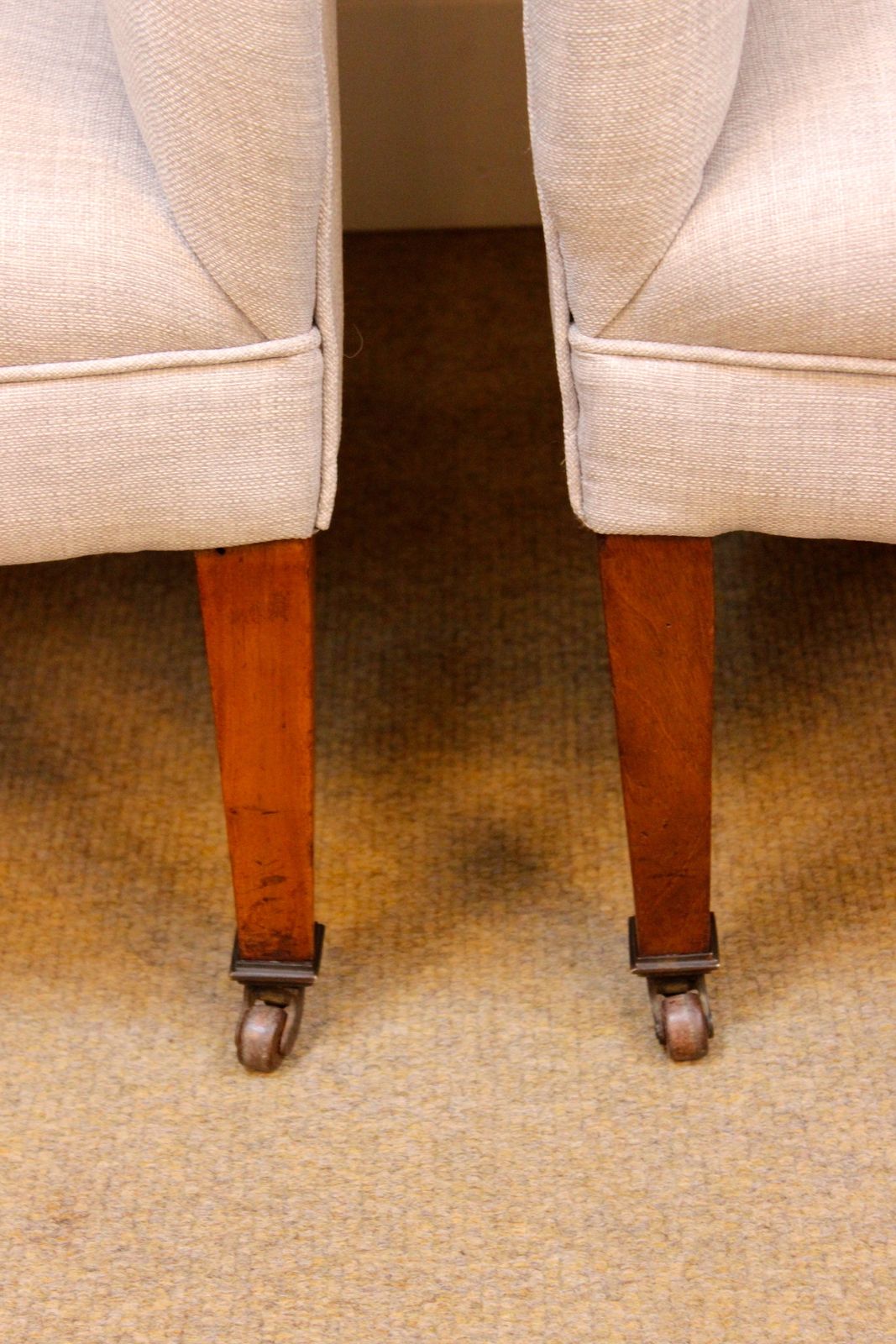 A Pair Of Late 19thc. Small Walnut Wing Armchairs photo for sale