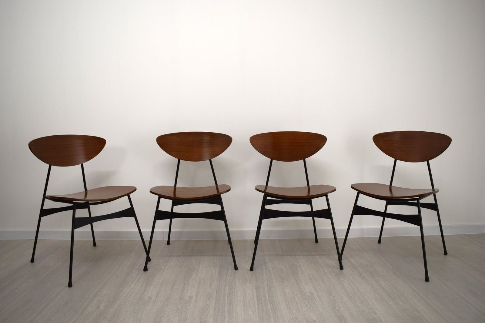 Chairs In Iron And Bentwood, 1950s, Set Of 4