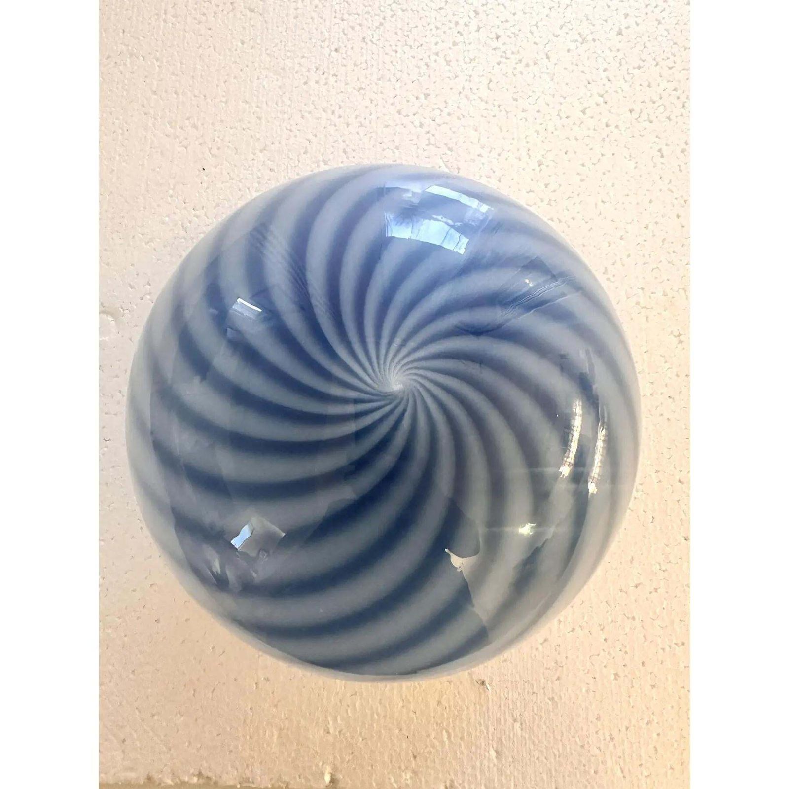 Lot Of 4 Contemporary Blue Swirl “Rods” Murano Glass Wall Sconces photo vinterior