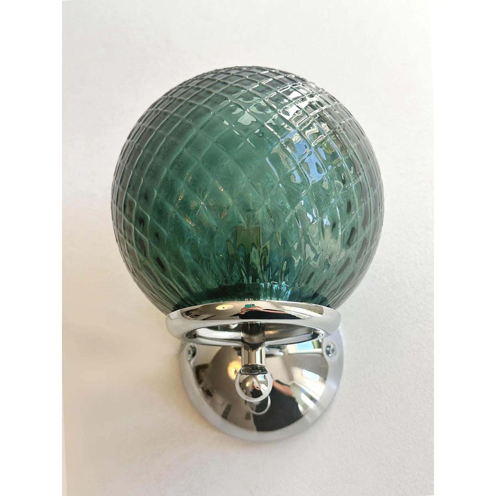 Lot Of 4 Contemporary Green “Ballotton” Murano Glass Wall Sconces photo for sale