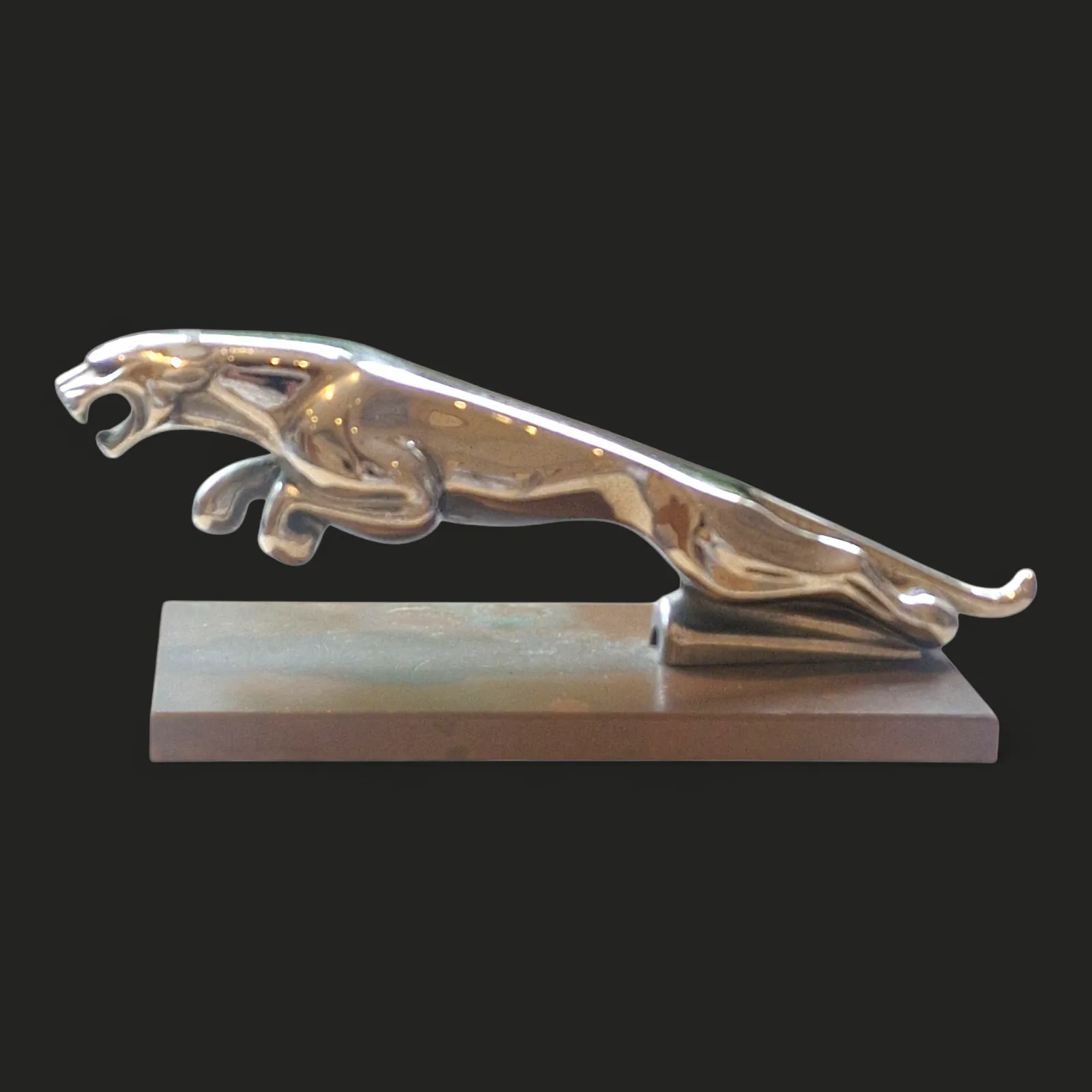 1955   1969 Original Jaguar Car Bonnet Mascot Leaper Made By Wilmot Breedon