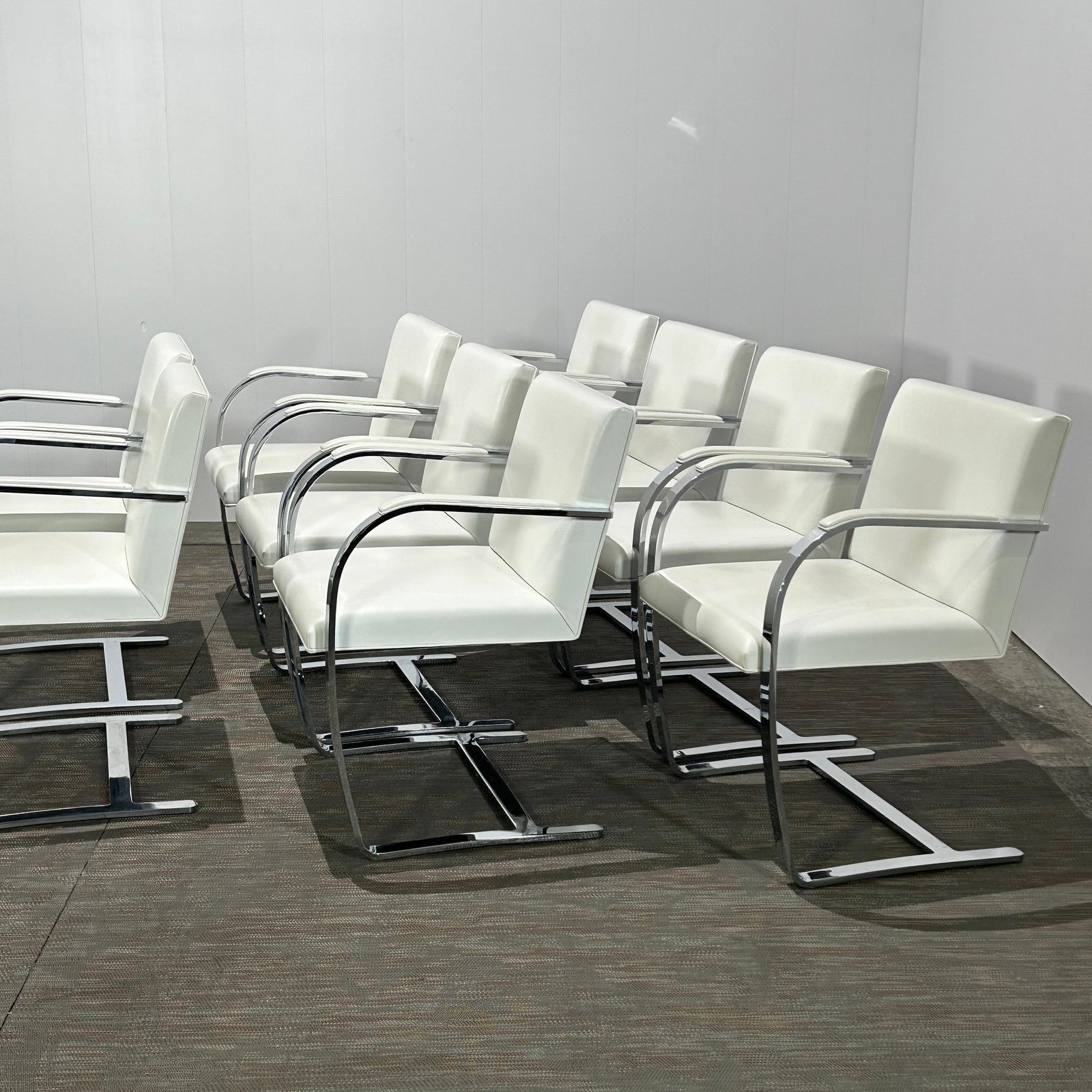 Knoll Brno Flat Bar Side Chairs By Mies Van Der Rohe, Set Of Ten photo vinterior