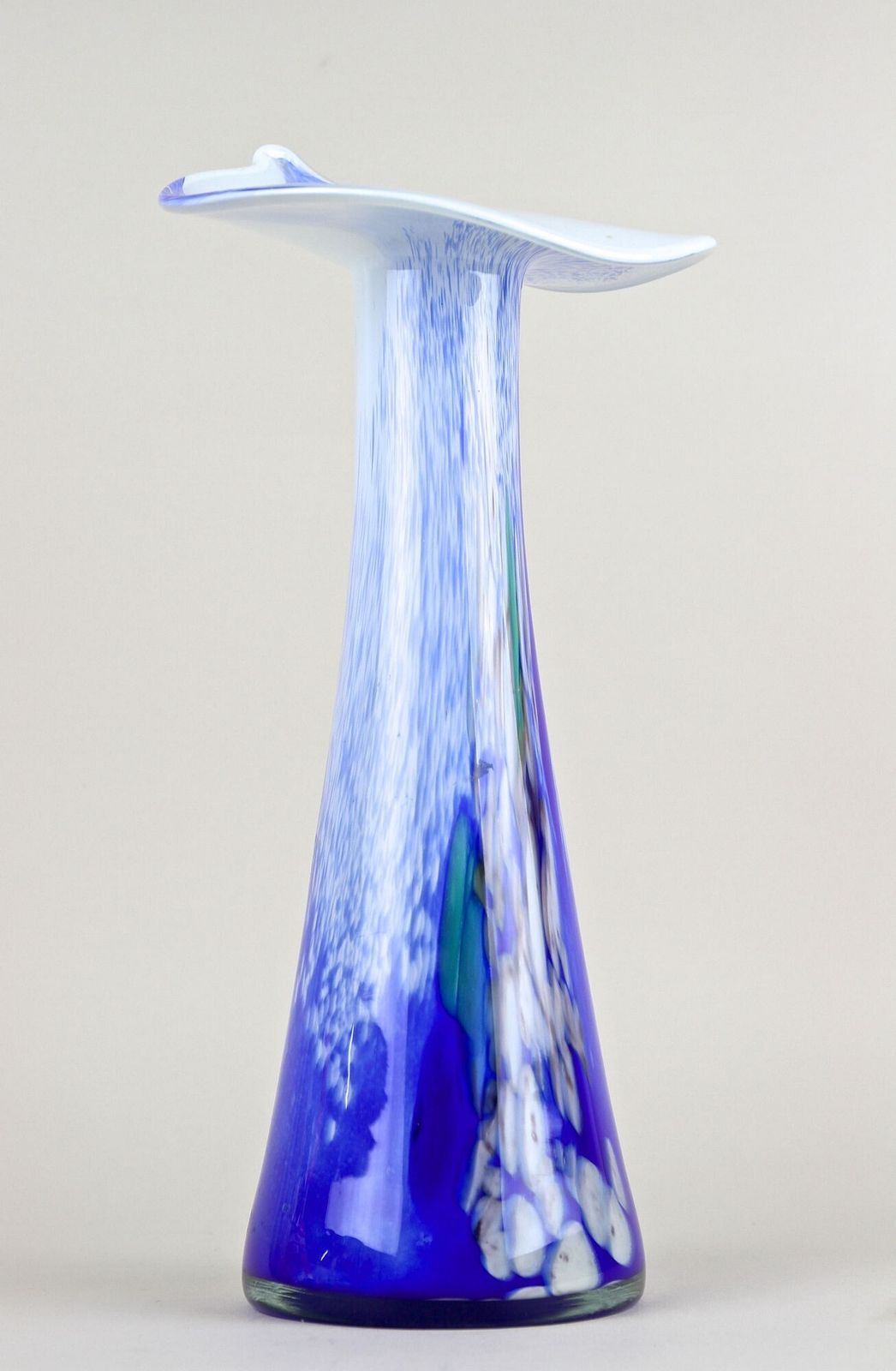 20th Century Murano Glass Vase "Jack In The Pulpit", Italy Circa 1970 photo 600.0