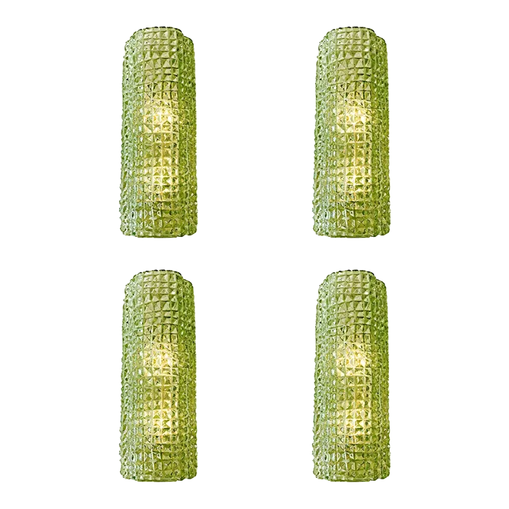 Italian Contemporary Green Murano Glass “Crocodile” Wall Sconces — Lot Of 4