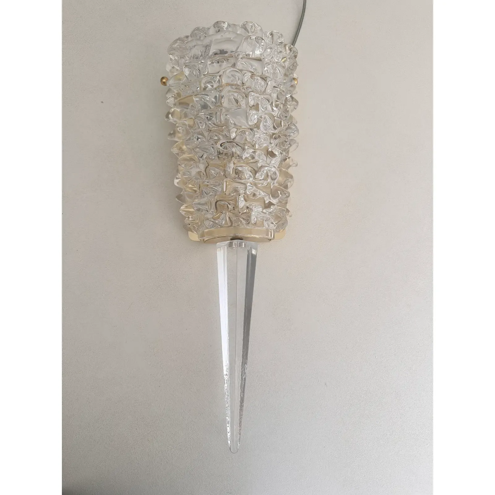 Lighting Handcrafted Clear Rostrato Murano Glass Wall Light— Lot Of 4 Rostrato Wall Sconces photo