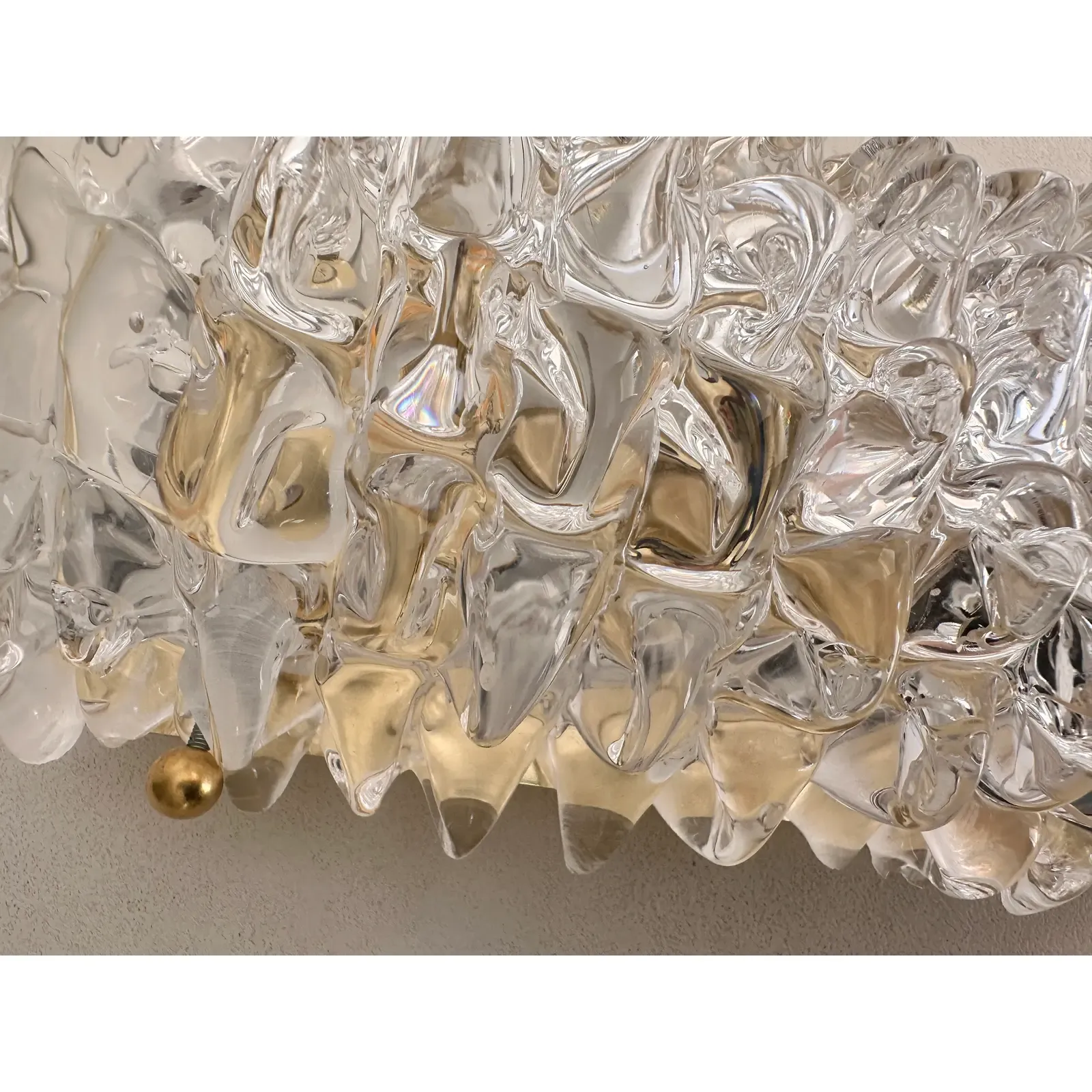 photo buy Handcrafted Clear Rostrato Murano Glass Wall Light— Lot Of 4 Rostrato Wall Sconces