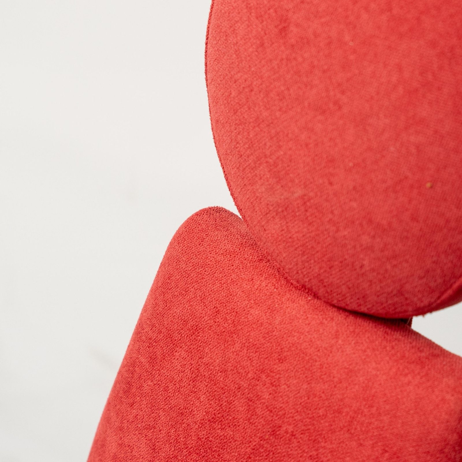 Vintage High Back Chair In Red Fabric, 1960s Design, Modern Antiques photo for sale