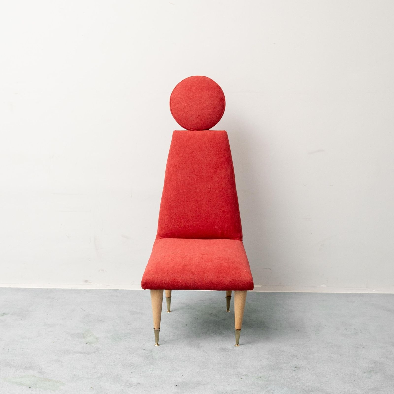 photo furniture Vintage High Back Chair In Red Fabric, 1960s Design, Modern Antiques