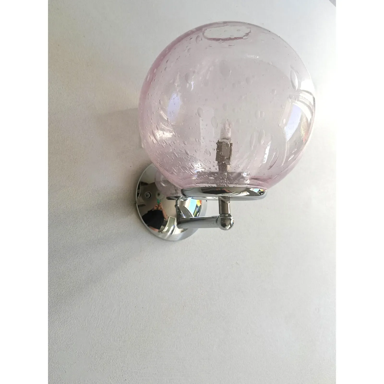 Sculptural Pink “Pulegoso” Murano Glass Wall Sconces —Lot Of 4 photo Lighting