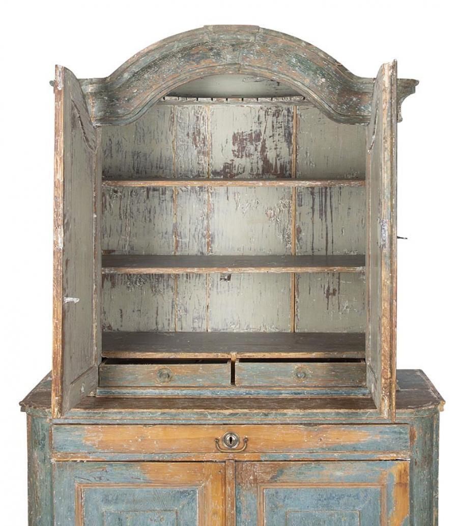 19th Century Provincial Rococo Cabinet In Rare To Find Original Paint photo for sale