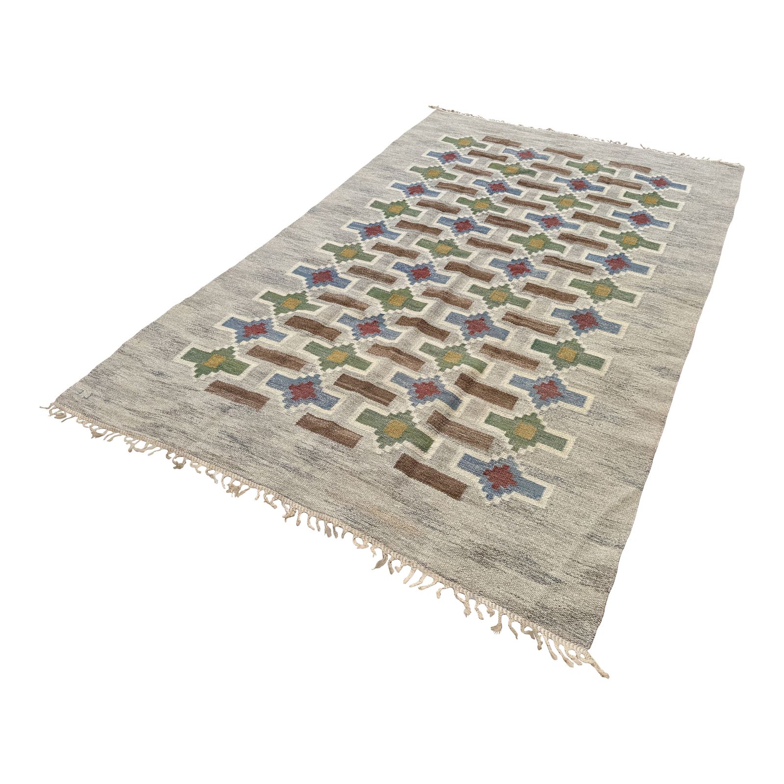 1950s Large Swedish Rollakan Flat Weave Rug By Judith Johansson photo 7495.0