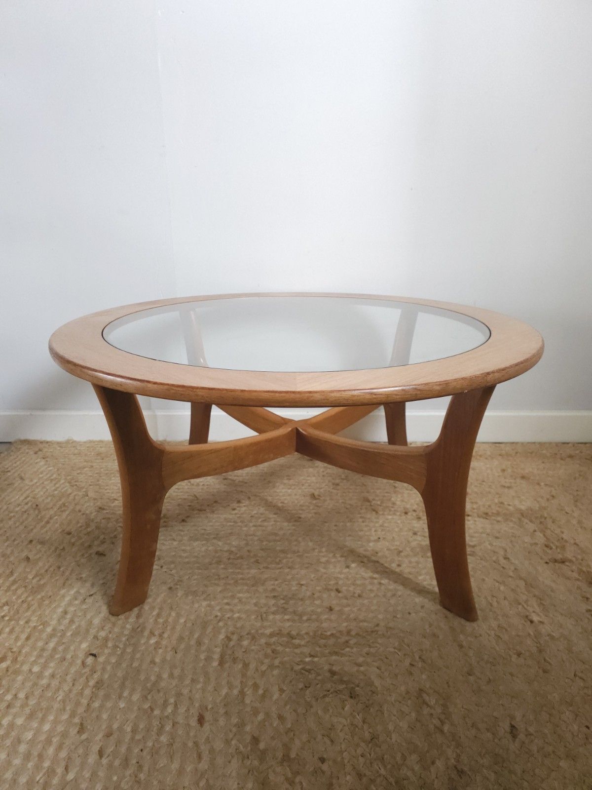 G Plan Coffee Glass Top Teak Mid Century Circular Retro Circular Delivery photo furniture